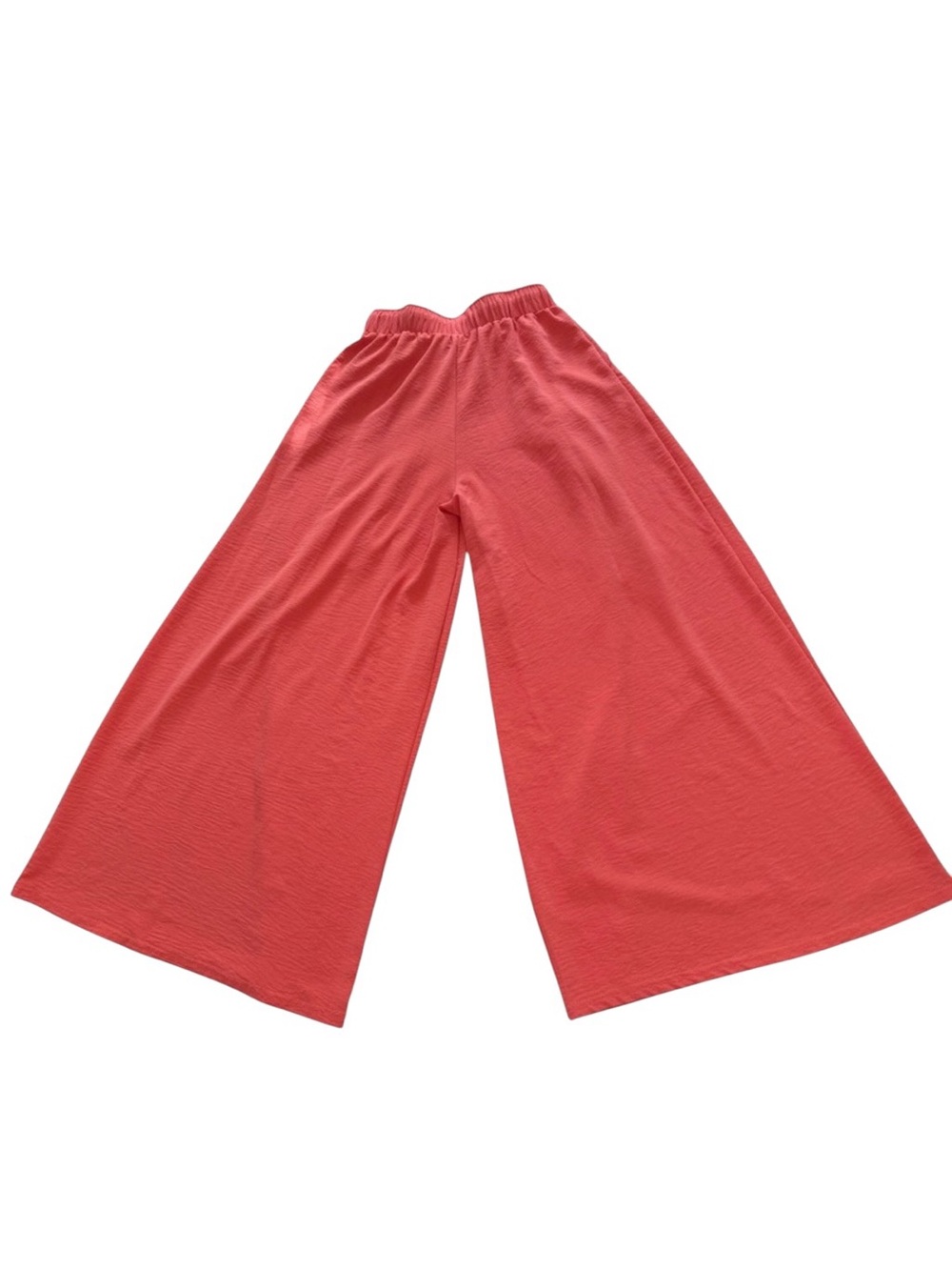 Coral Pink Wide Leg Drawstring Palazzo Pants with Pocket Detail in Size Medium - Picture 4 of 11